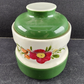 Pagnossin Treviso Italy Strong Earthenware Sugar Bowl & Lid Floral Green Border