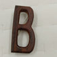 Gold Tone B Stick Pin with Crystal Rhinestone & Wooden Letter B Brooch Lapel