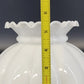 Milk Glass Oil Lamp Shade 8x5.5" Lantern Style Quilted Panel Ruffled Top Vintage