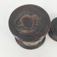 Hand Carved Wood Elephant Coaster Storage & Lid Set African Safari Barware Vtg