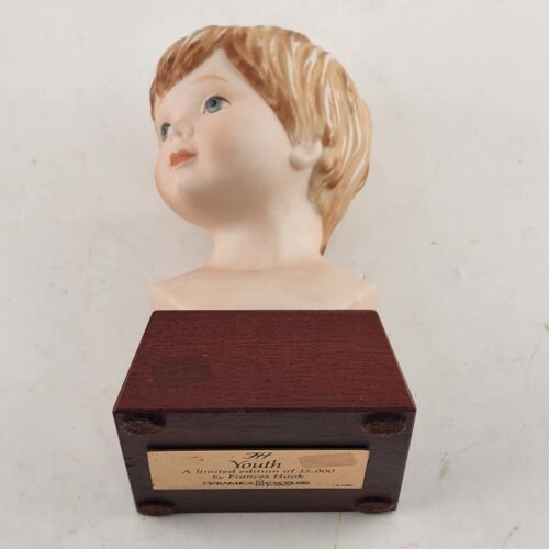 Youth Bust Figurine 1981 by Frances Hook Numbered 3019/15K Limited Edition 5"