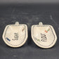 Set Of 2 Ceramic Measuring Scoops Measures Flour and Sugar Hand Painted Homemade