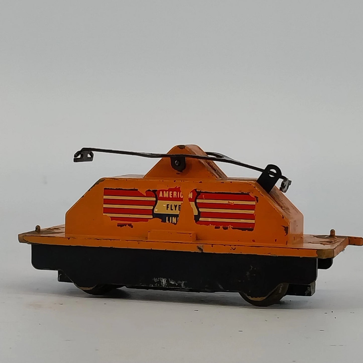 American Flyer Handcar/Railroad Accessory 740 S Gauge Orange A C Gilbert As Is