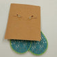 Plunder Turrquoise Green Teardrop Shaped Filagree Hook Drop/Dangle Earrings 3"