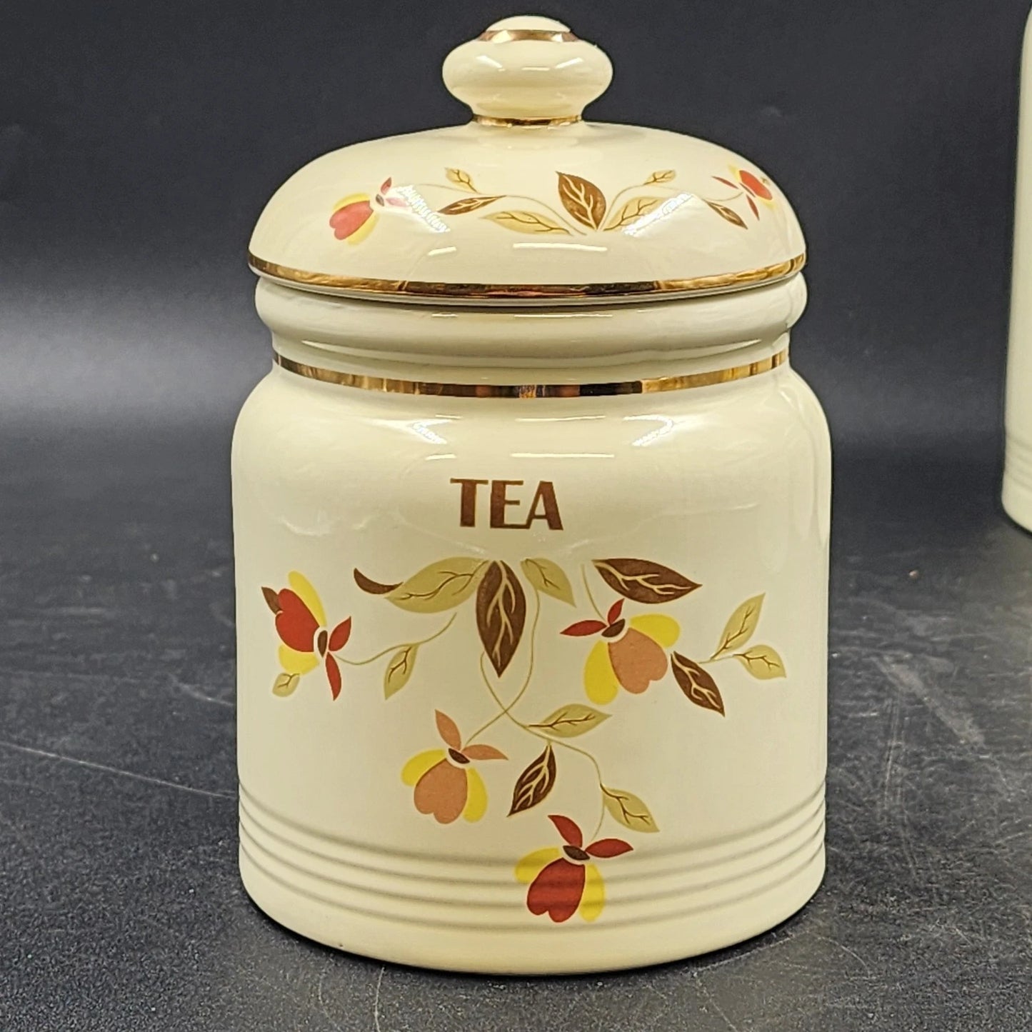Jewel Tea Autumn Leaf 4Pc Canister Set Limited Edition Flour Coffee Virginia Lee
