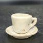 Miniature Tea Set Hand Made White Studio Porcelain Cups Saucers 2" 10pc Vintage