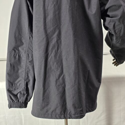 Eddie Bauer Rain Jacket Weather Edge Large Women Black Windbreaker Hood Pockets