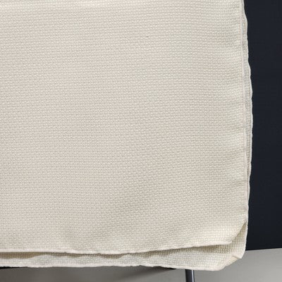 Off White Tablecloth w Waffle Woven Weave Motif Overlock Hem 50" x 70" Rectangle