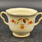 Autumn Leaf Sugar Bowl & Lid Ruffled D Hall's Superior Jewel Tea MCM Vintage
