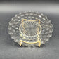 Fostoria American Clear Oval Plate 8" x 6.5" Cubist Design Pressed Glass Vintage