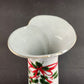 Ribbon and Holly Flower Vase with Leaves and Red Berries and a Red Bow 11½" H