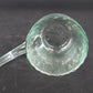 Hand Blown Glass Punch Bowl Ladle Green Tint Curved Handle 9in Large Dipper Vtg