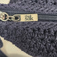 The Sak Navy Blue Striped Crocheted Boho Shoulder Hand Bag Purse Zipper 10"x13"
