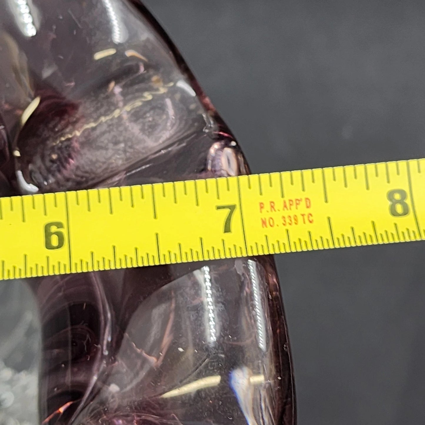 Shannon Crystal Designs of Ireland Hand Blown Glass Amethyst Vase Scalloped 9.5"