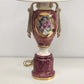 Italian Porcelain Table Lamp Urn on Pedestal Style White Bell Shaped Shade Vtg