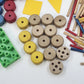 Makit Tinker Toy Vintage Wooden Construction Set Parts Move & Wheels Turn Vtg