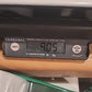 Enamel Tabletop Counter Vintage Rustic White Black Edges Wood Frame 38" As-Is
