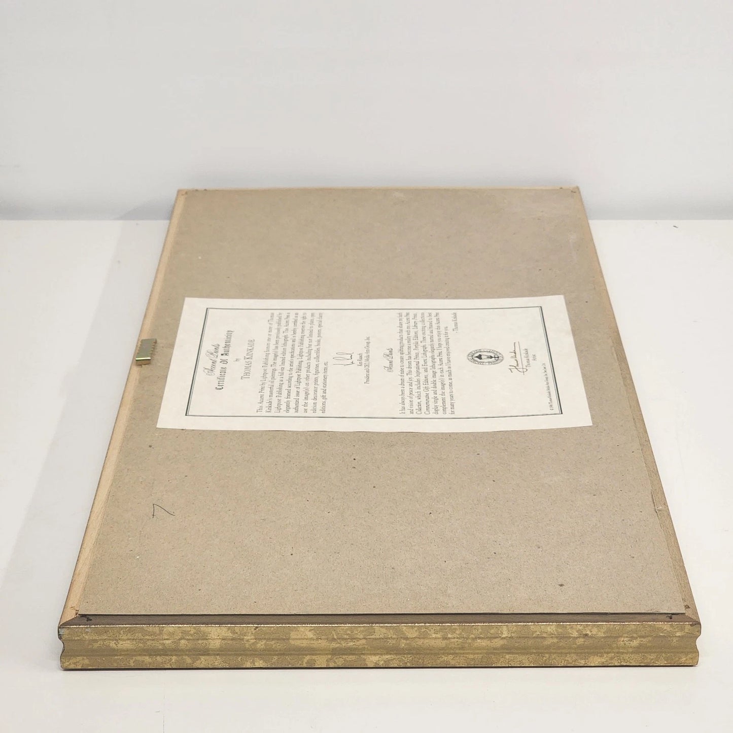 Faith by Thomas Kinkade Framed Matted Print 19x10 Gold Frame COA Biblical Quote