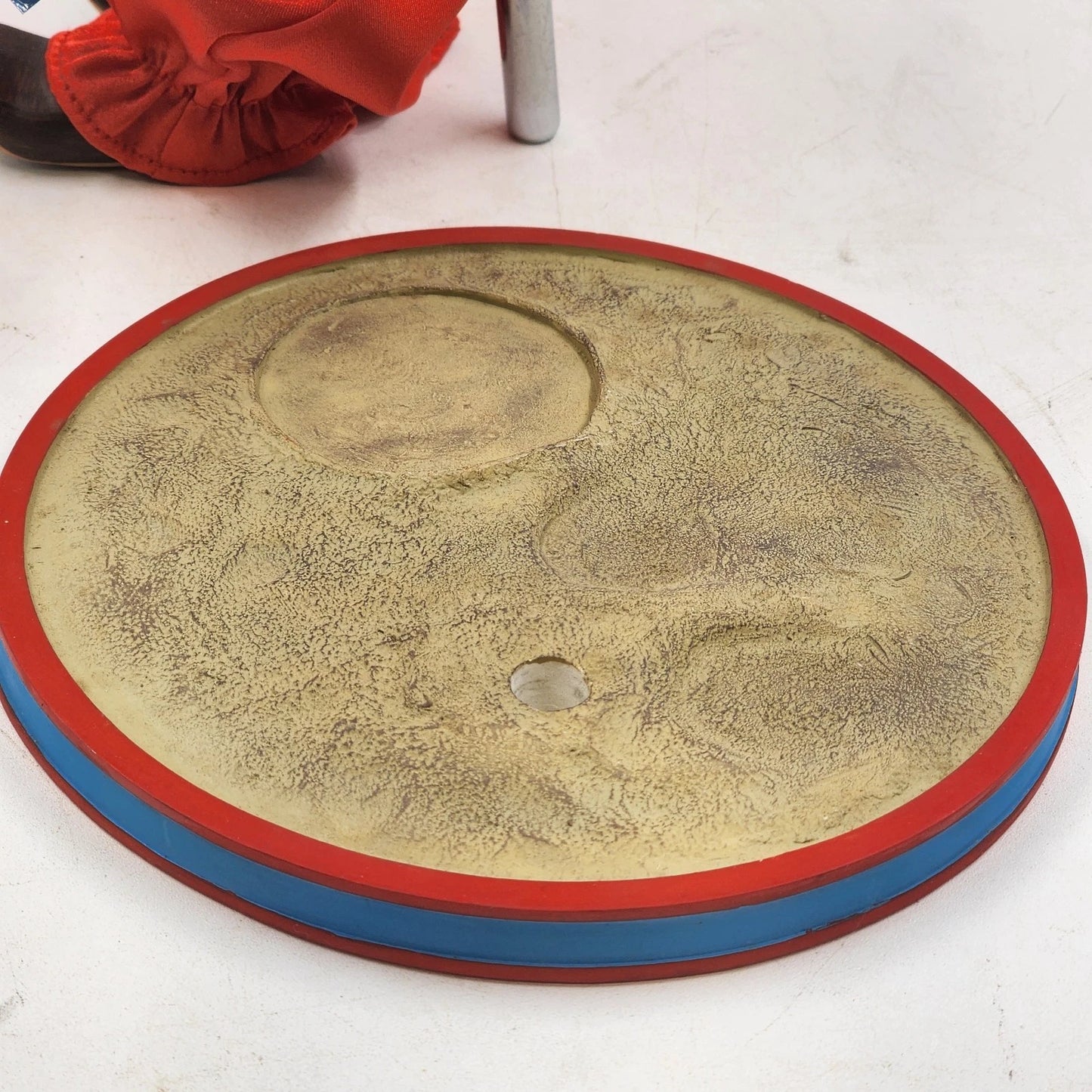 Tommy The Clown 11 Inch Porcelain Doll Blonde Hair with Ceramic Stand