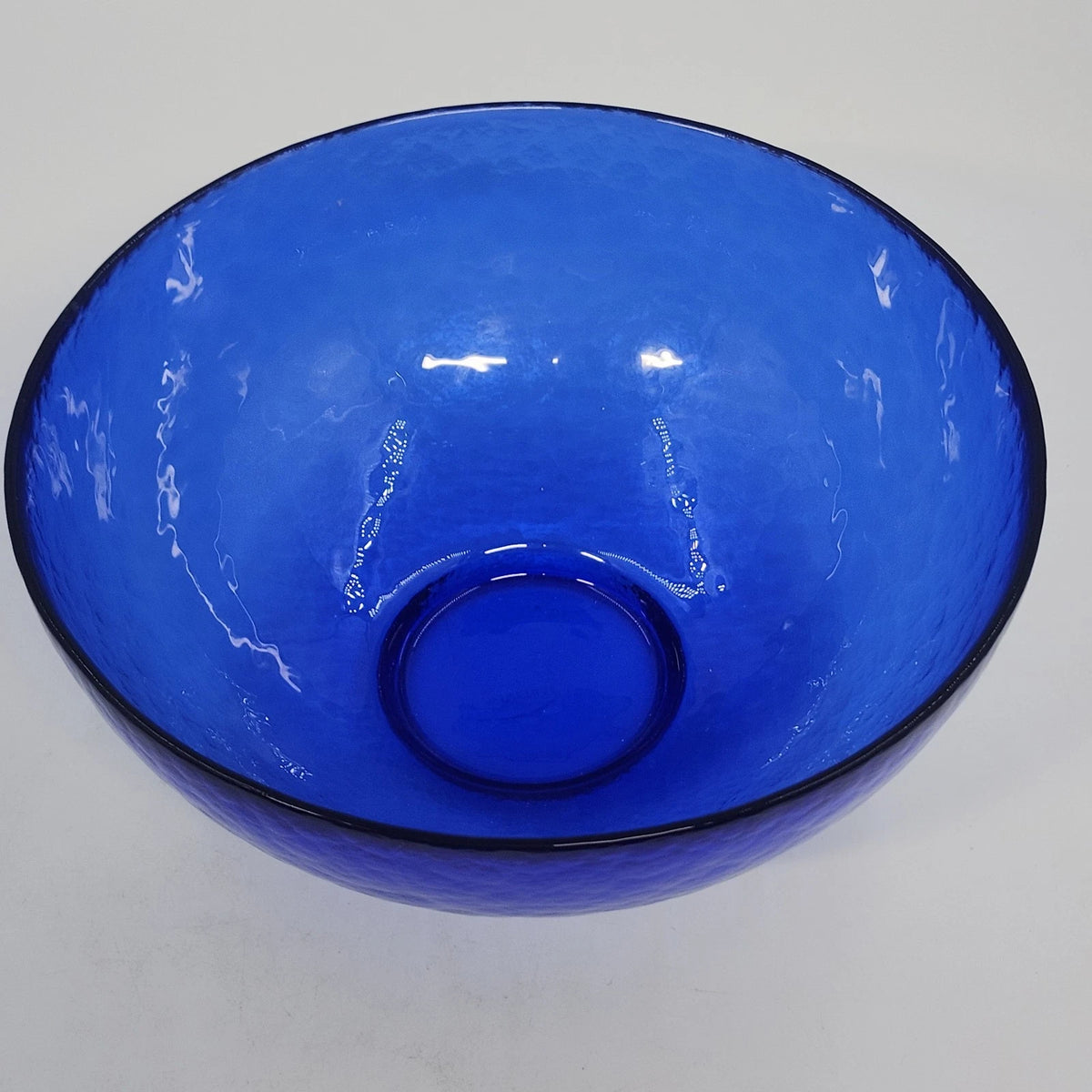 Vietri Murano Italy Cobalt Blue Art Glass Centerpiece Bowl 9.5" Footed Base Vtg
