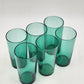 Set 6 Libbey Emerald Green Tall Tumbler Iced Tea Glasses Drinkware 6.25"x3.25"