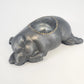 Pewter Sleeping Pig Oil Lamp Base Petites Choses Morton’s Steakhouse 7" USA Vtg