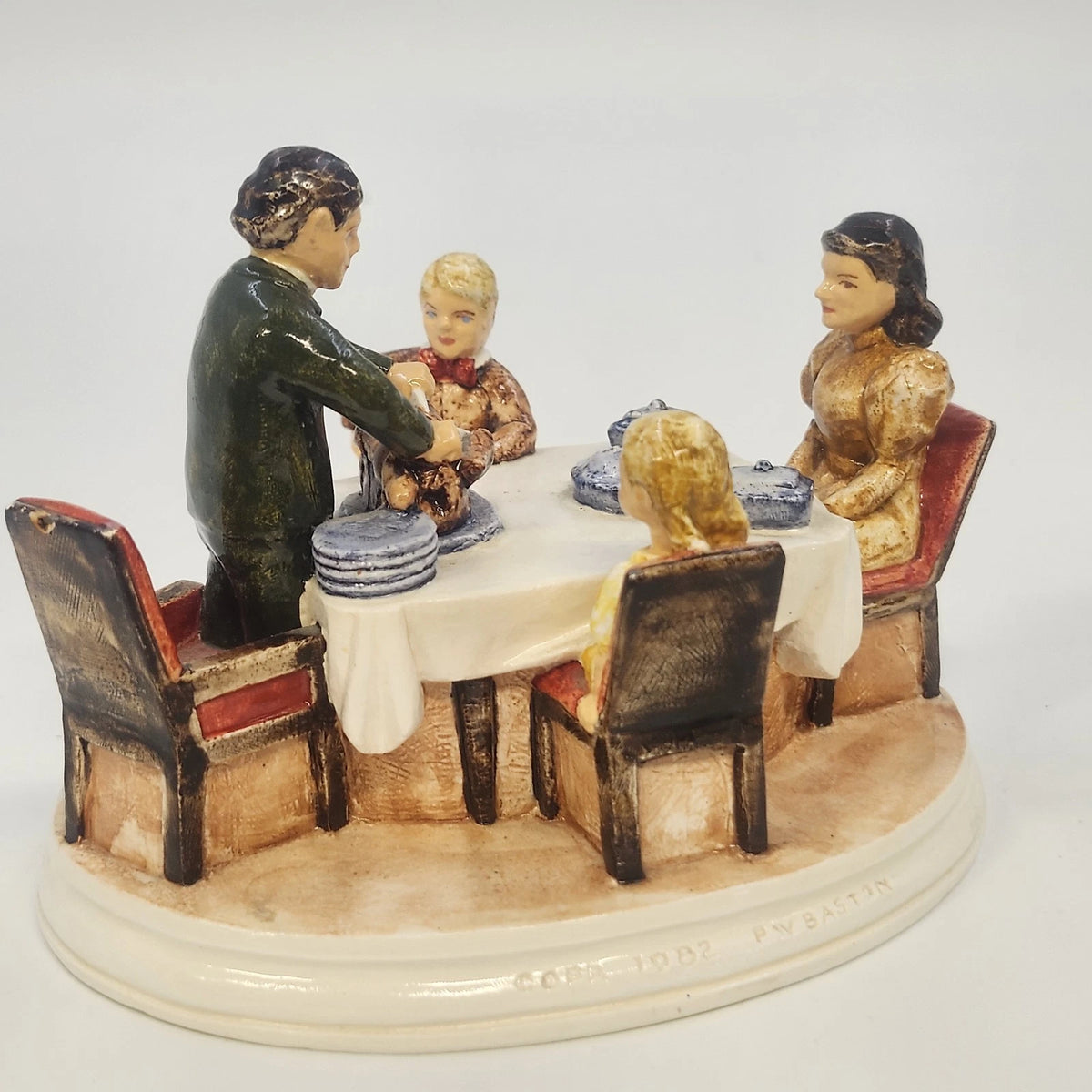 Sebastian Miniatures SML-405 America Remembers Family Feast Figurine 1982 Vtg