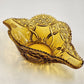 Kemple Amber Glass Napoleon Hat Banana Bowl 14.25" Wheatonware Console Dish