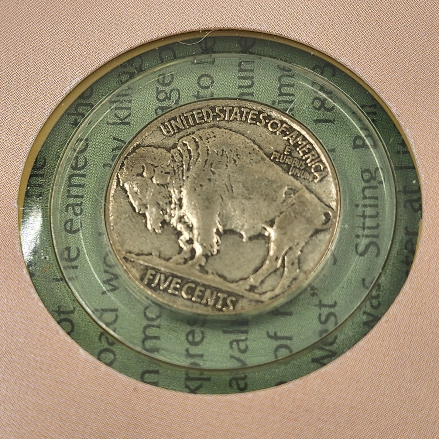 1936 Buffalo Nickel & USPS Buffalo Bill & Sitting Bull Stamp Set Folio COA 1988