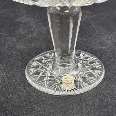 American Brilliant Hand Cut Glass Lead Crystal Pedestal Compote Candy Dish 5.25"