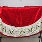 Red Christmas Tree Skirt 48" with Round White Holly Berries Trim Buttons Holiday