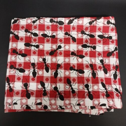 Red/White & Ants Checked Tablecloth 42X40 Inches Picnic Style Machine Washable