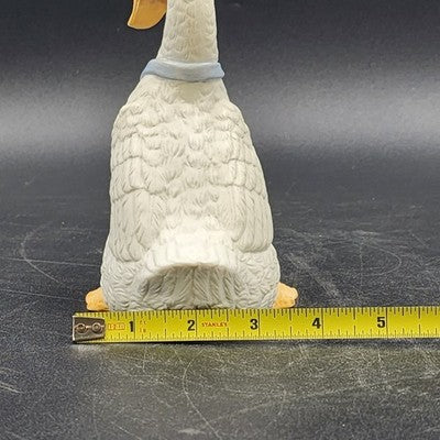 Enesco Policeman White Duck Goose Figurine 7" w Cap & Tie Porcelain 1986 Mexico