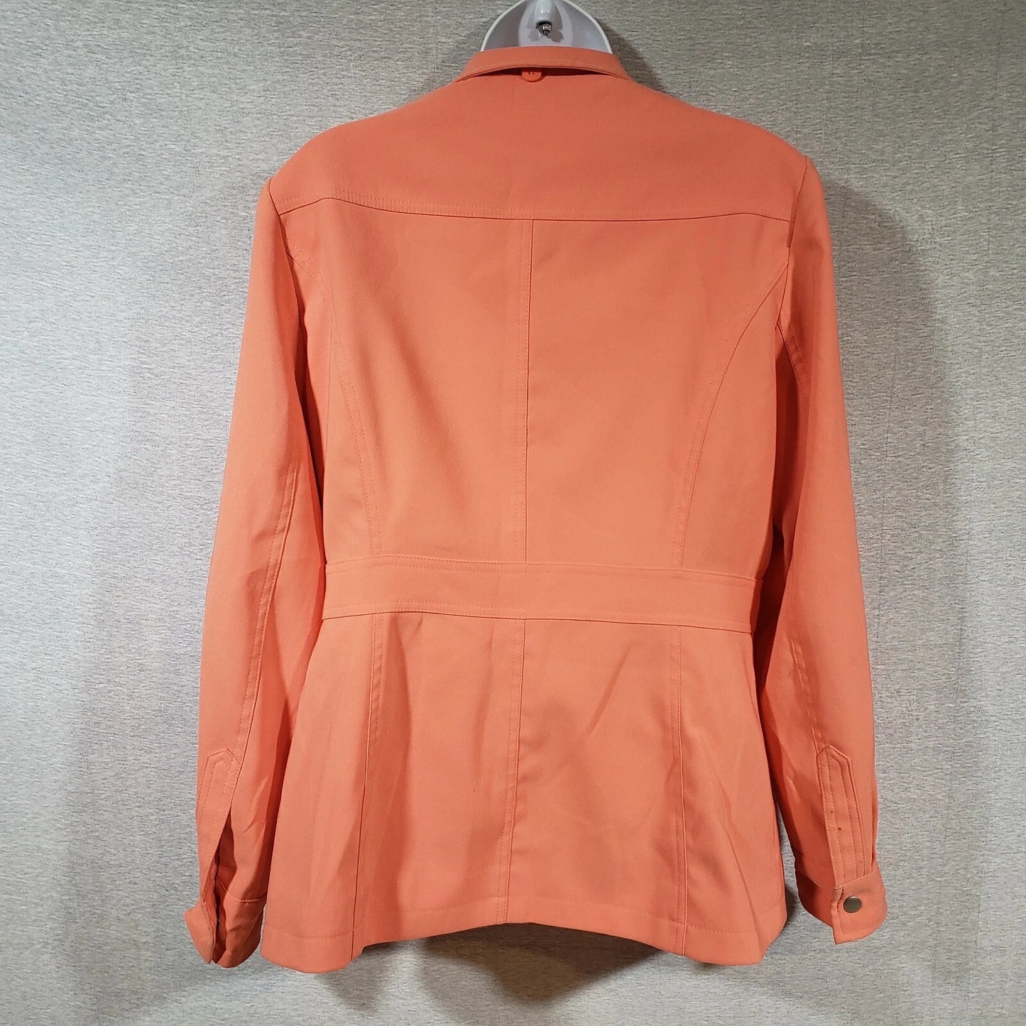 Anne Klein Womens Medium Peach Zip Jacket Spring Polyester Blend Tapered Vietnam