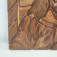 Wood Intarsia Jesus Christ Wall Art Carved Panel 24" Sq Religious Vintage