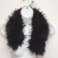 Black Shaggy Faux Fur Collar 26 Inch Wrap Scarf Women