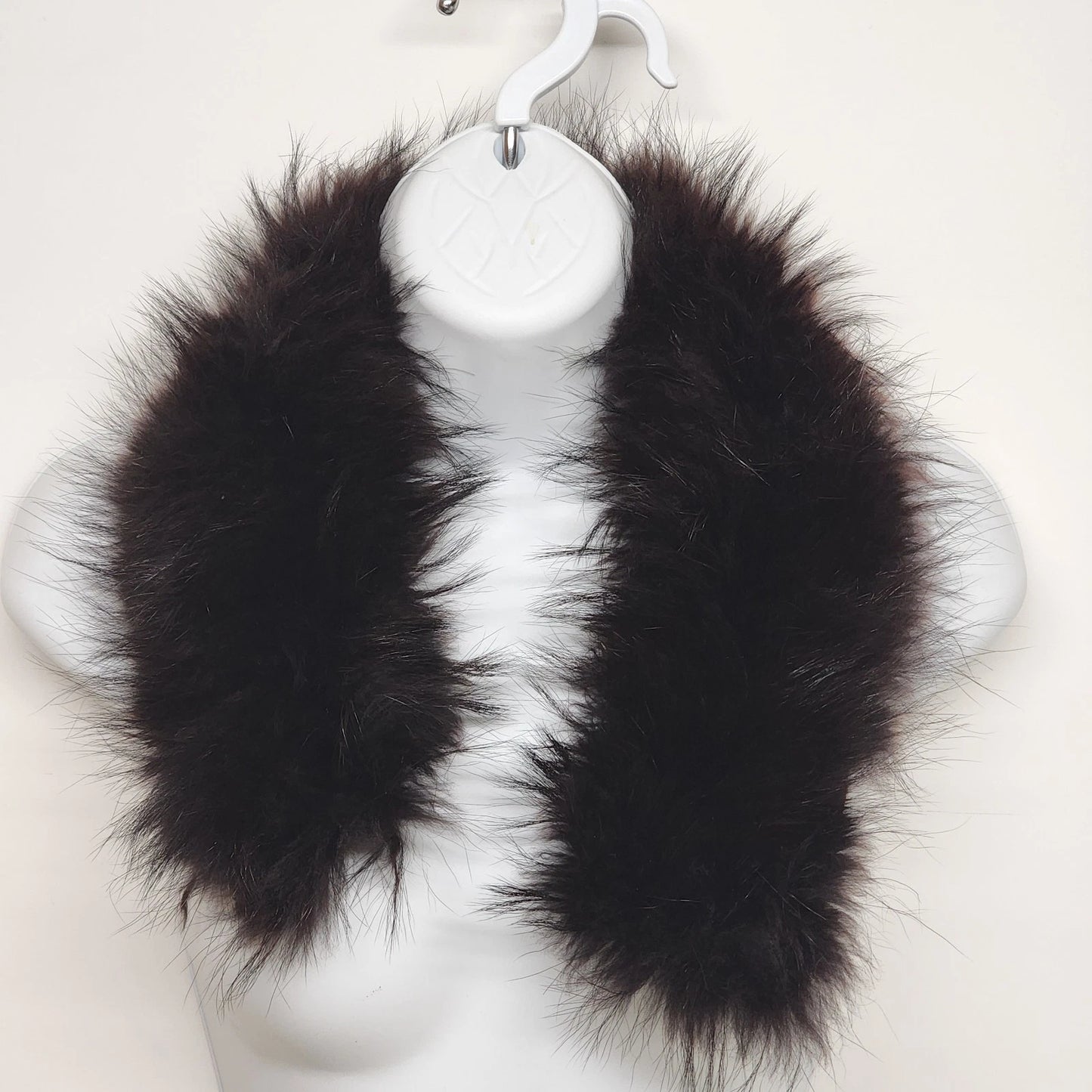 Black Shaggy Faux Fur Collar 26 Inch Wrap Scarf Women