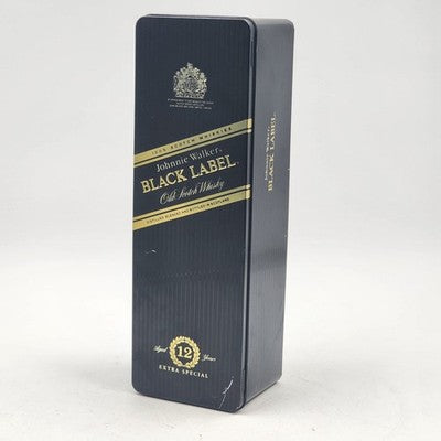 Johnnie Walker Black Label Empty Metal Tin Box 12" Collector Scotch Whisky Bar