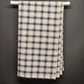 Navy Blue and White Plaid Rectangle Tablecloth 106 x 47 Inches Vintage