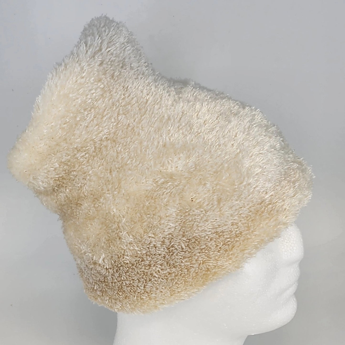 Sherpa Lined Beanie Hat Cream White Thermal Winter Fleece Cap