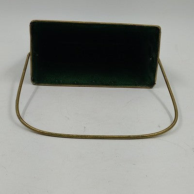 Merry Christmas Metal Box Wedge-Shaped Designed to Hold Christmas Cards 7x3x8"