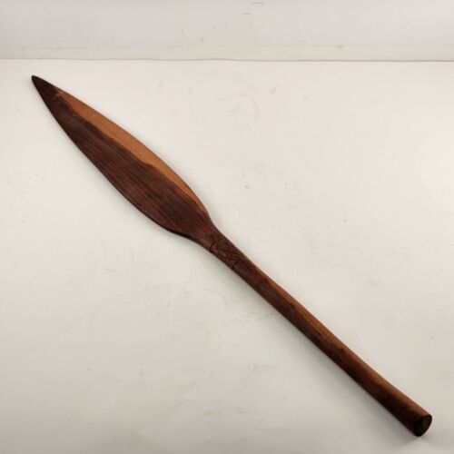 Tribal Spear Wooden Ceremonial Folk Art Primitive Fish Hunt African Vintage 24"