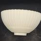 Pressed Milk Glass Ribbed Lamp Slip Shade Scalloped 6" Rim 1.5" Fitter Antique