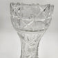 Imperlux Germany 12"x5" Lead Crystal Vase Flared Hand Cut Floral VTG Glass