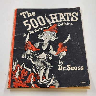 The 500 Hats of Bartholomew Cubbins By Dr Seuss Scholastic Book Vintage 1966 USA