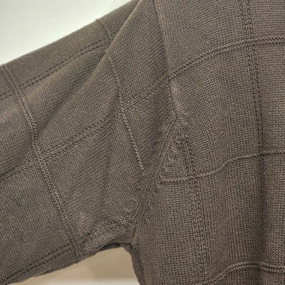 IZOD Sweater Brown Pullover Men's XLT Crewneck Cotton Long Sleeve Square Design