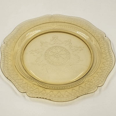 Federal Amber Yellow Depression Glass Patrician Spoke Dinner Plate 11" 1930s VTG