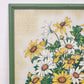 Art Print Daisy Flower Power Lime Green Peace Love Daisies 17" x 21" Framed Vtg