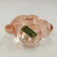 Enesco Art Glass Easter Bunny Peach Figurine 3.5” Vintage Rabbit Paperweight