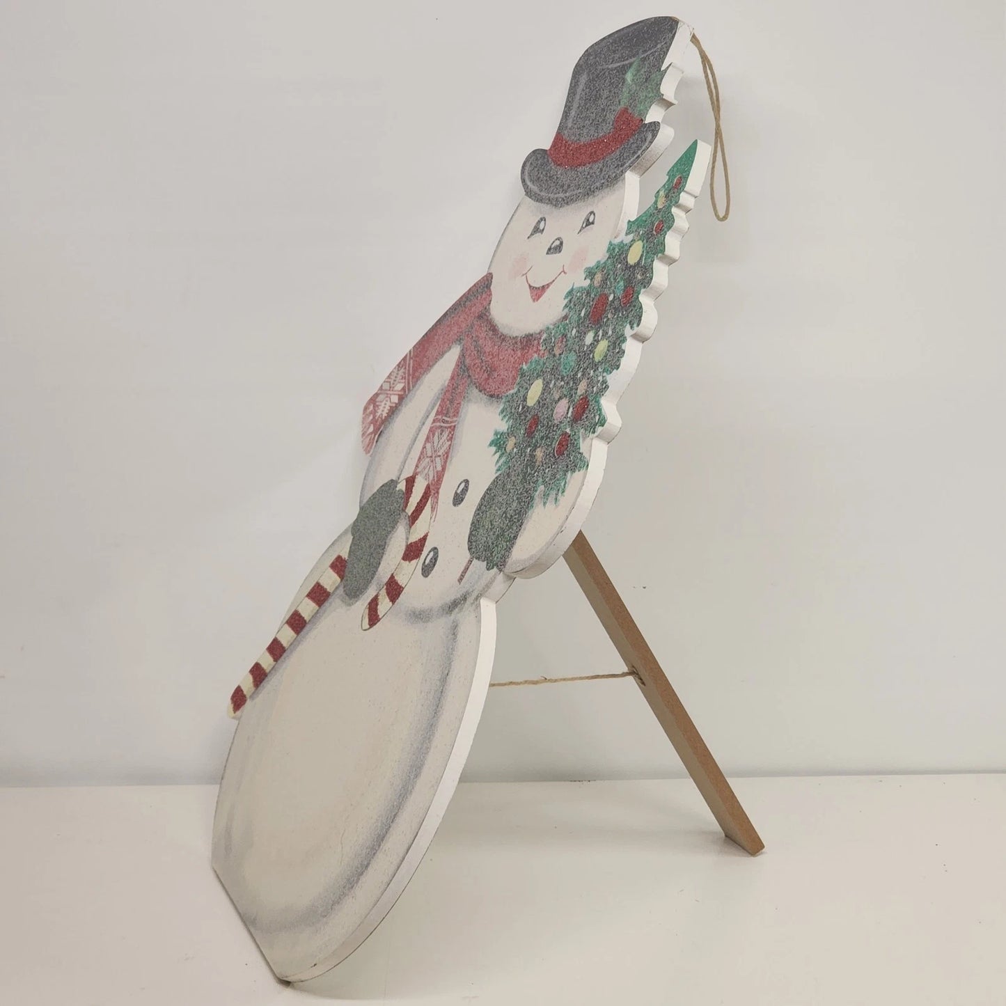 Hobby Lobby 30 Inch Wooden Snowman Christmas Decor Easel Back